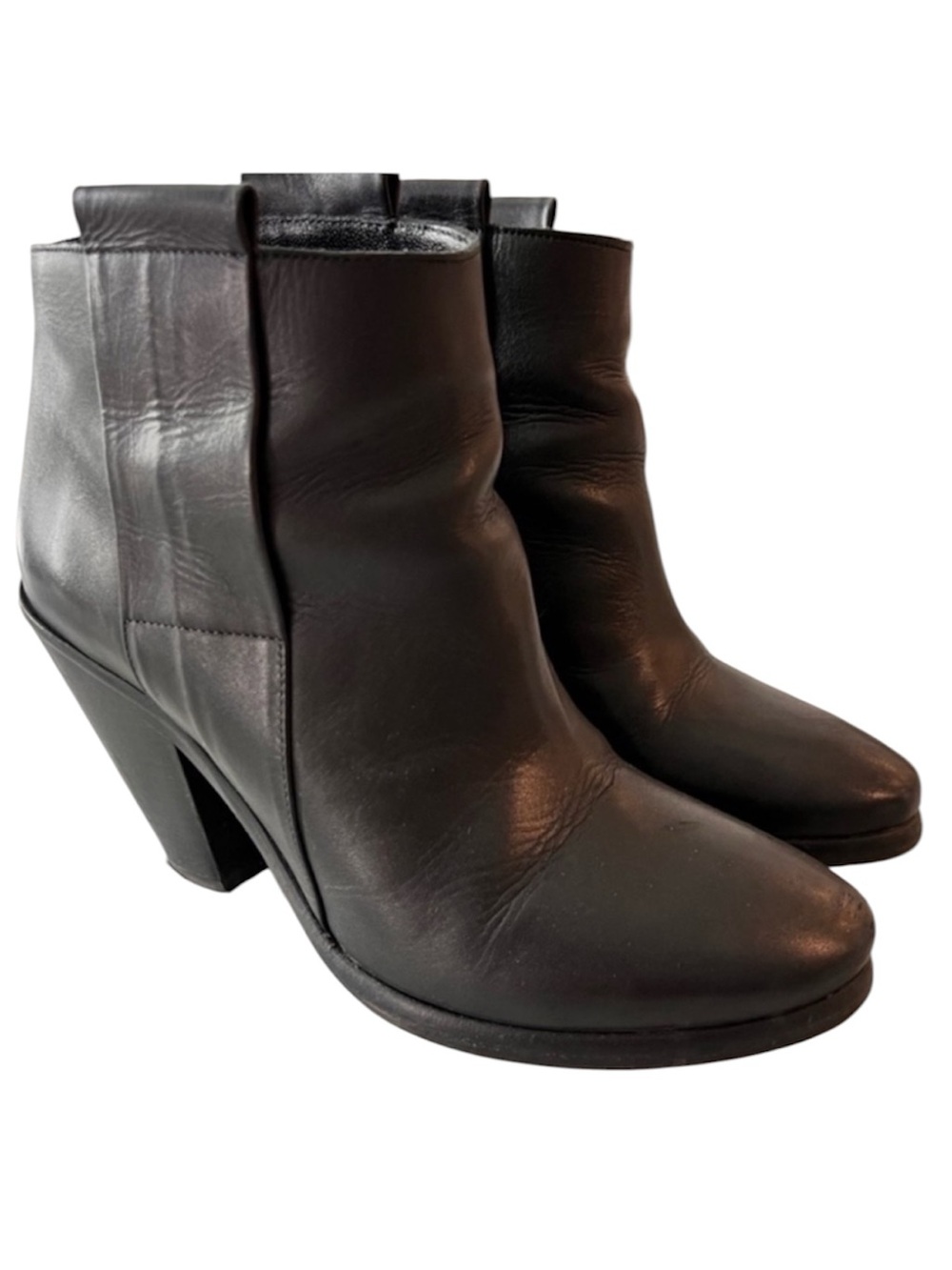 All Saints Sleek Black Leather Ankle Boots 8